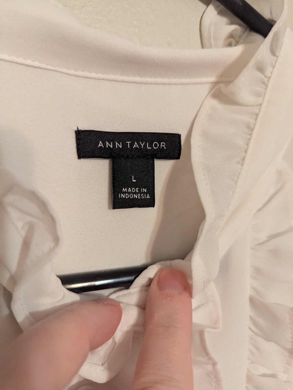 Ann Taylor Ruffle Button Down Blouse - Picture 3 of 7